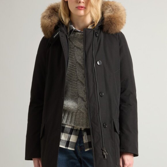 Woolrich Arctic Parka with Four Pockets and Detachable Fur
